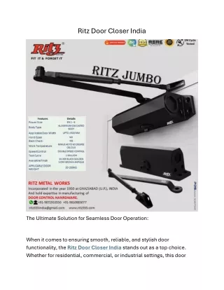Ritz Door Closer India