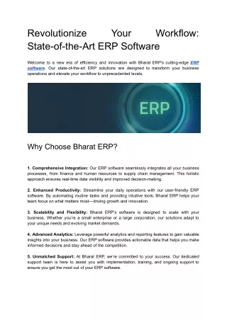 Revolutionize Your Workflow State-of-the-Art ERP Software