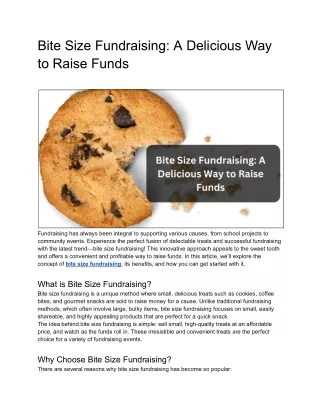 Bite Size Fundraising_ A Delicious Way to Raise Funds