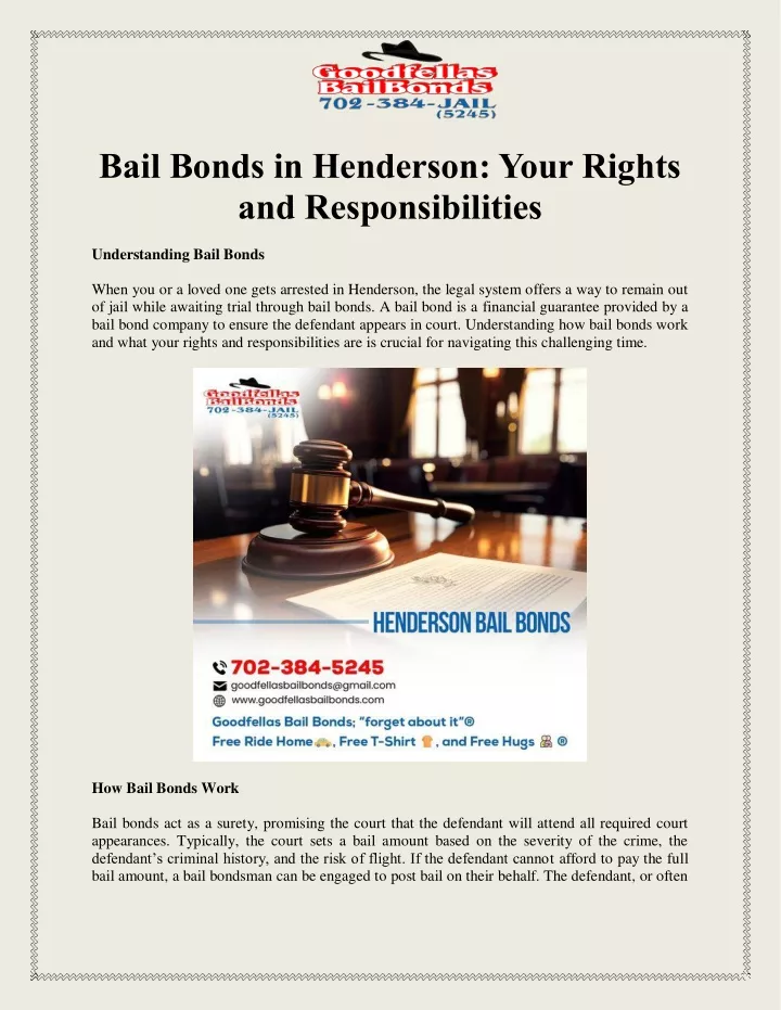 bail bonds in henderson your rights