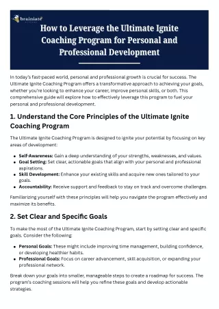 how to leverage the ultimate ignite