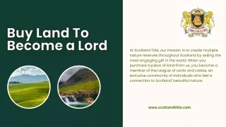 Buy Land To Become a Lord