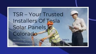 TSR – Your Trusted Installers Of Tesla Solar Panels Colorado
