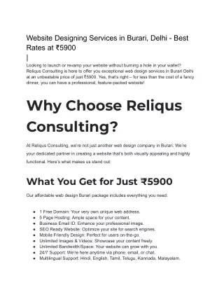 Website Designing Services in Burari, Delhi - Best Rates at ₹5900