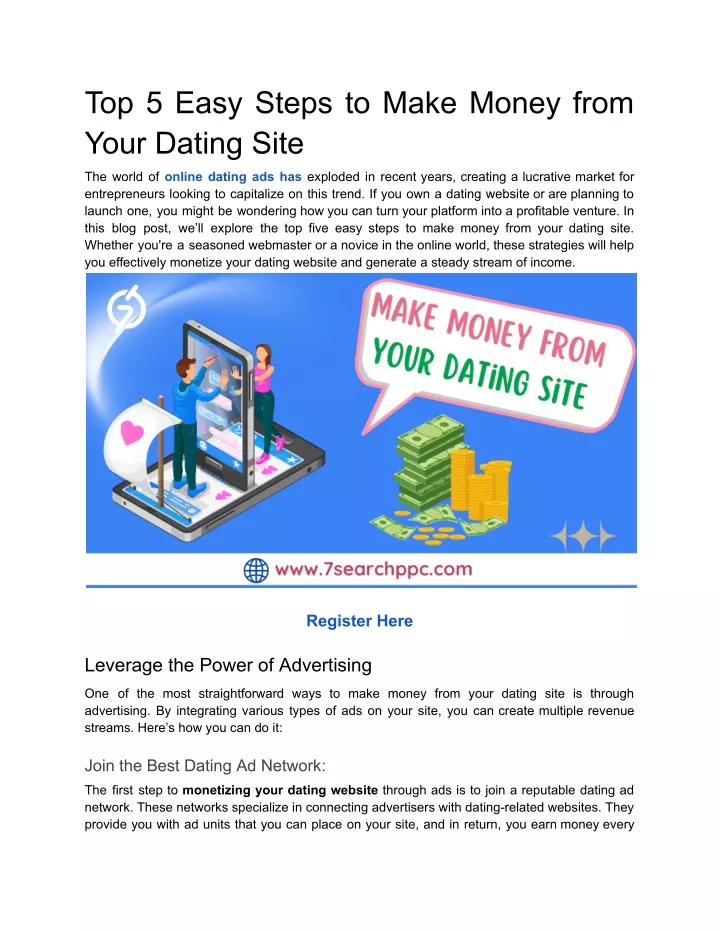 top 5 easy steps to make money from your dating