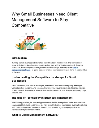 Why Small Businesses Need Client Management Software to Stay Competitive