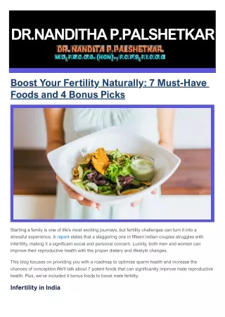 Boost your fertility -must have foods