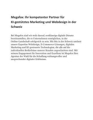 Megafox: Ihr kompetenter Partner für KI-gestütztes Marketing