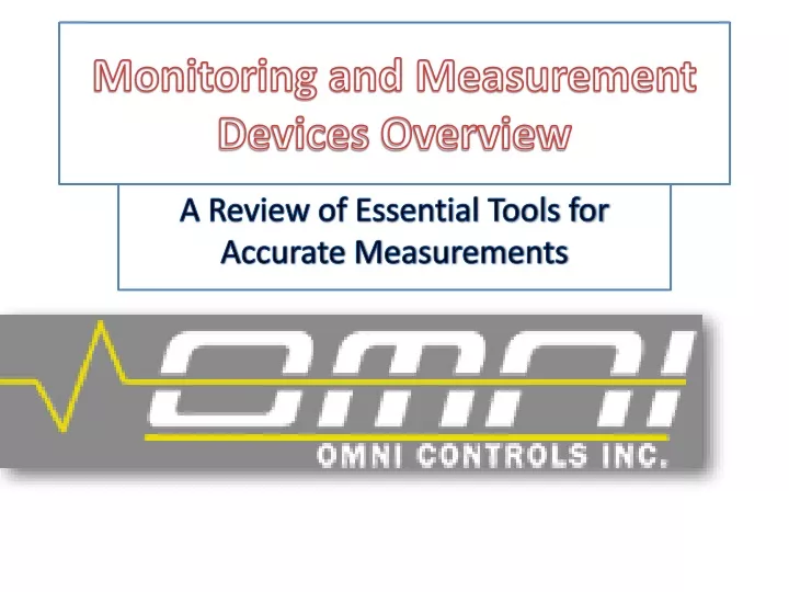 monitoring and measurement devices overview