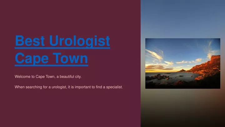 best urologist cape town