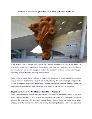 the role of custom sculpture makers in shaping