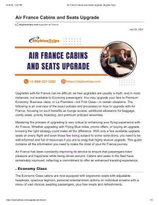 Air France Cabins and Seats Upgrade_ Skyblue Trips