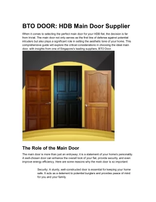 BTO DOOR_ HDB Main Door Supplier