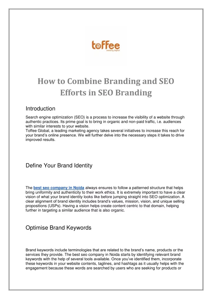 how to combine branding and seo efforts