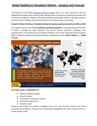 global healthcare simulation market analysis