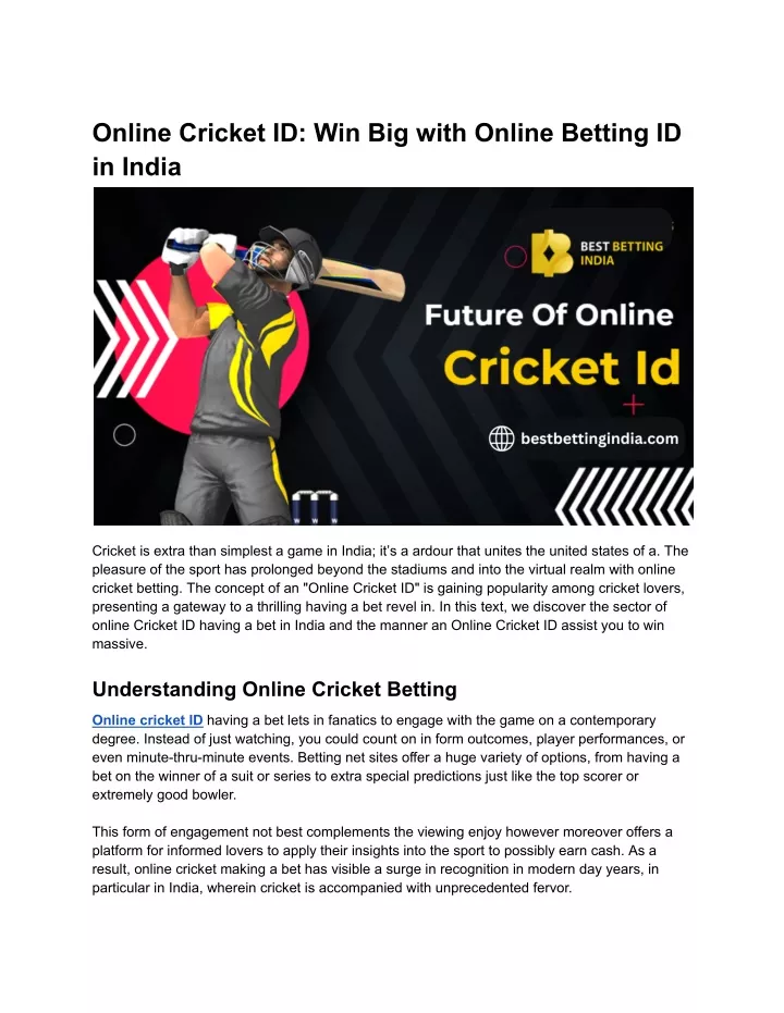 online cricket id win big with online betting