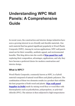 understanding wpc wall panels a comprehensive
