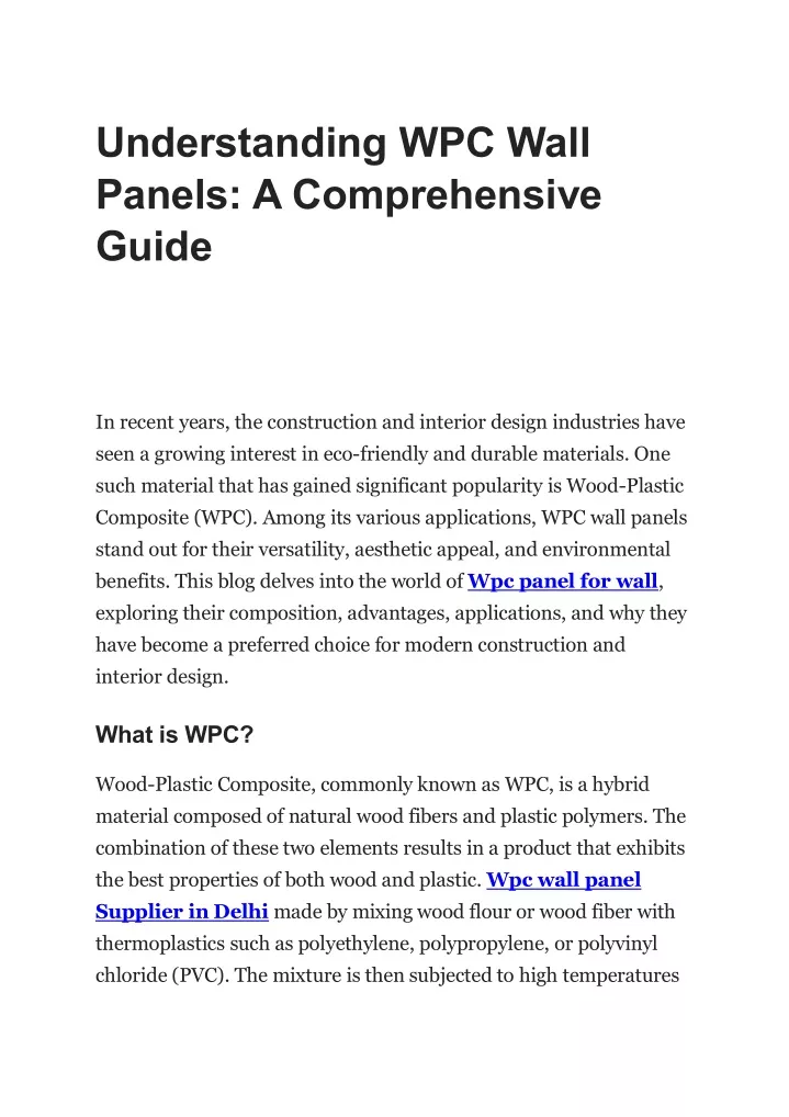 understanding wpc wall panels a comprehensive