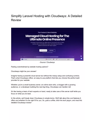 Cloudways Laravel Hosting with Power, Flexibility, and Ease