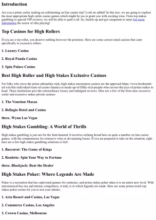 The Best High Roller Casino Games for Thrilling Wins