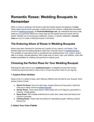 Romantic Roses_ Wedding Bouquets to Remember