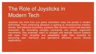 The Role of Joysticks in Modern Tech