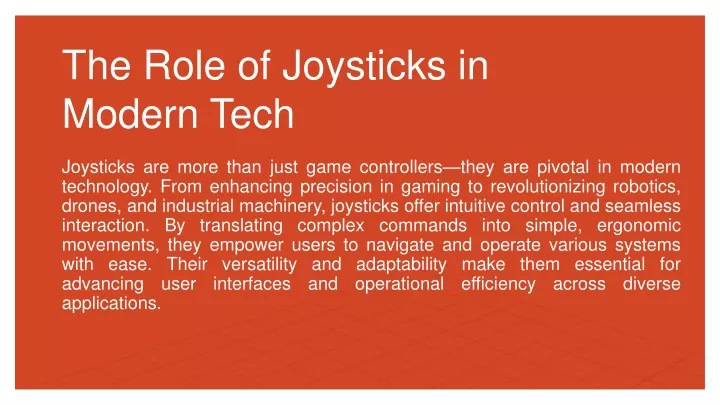 the role of joysticks in modern tech