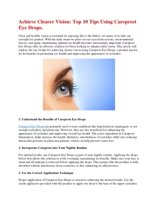 achieve clearer vision top 10 tips using
