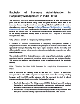 Bachelor of Business Administration in Hospitality Management in India _ IIHM.docx