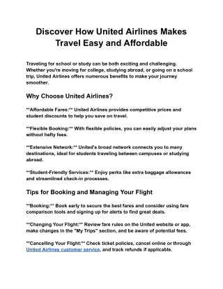 Discover How United Airlines Makes Travel Easy and Affordable