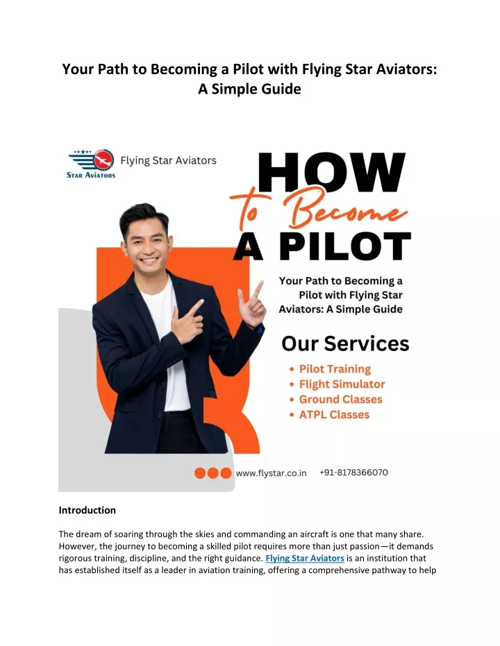 your path to becoming a pilot with flying star