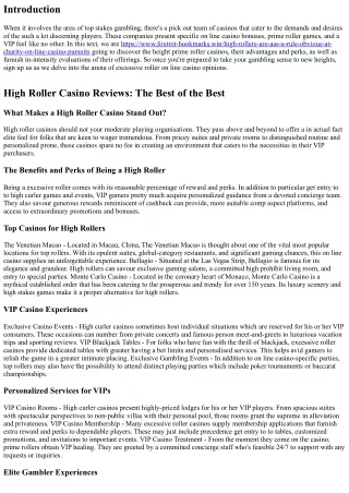 High Roller Casino Reviews: The Best of the Best