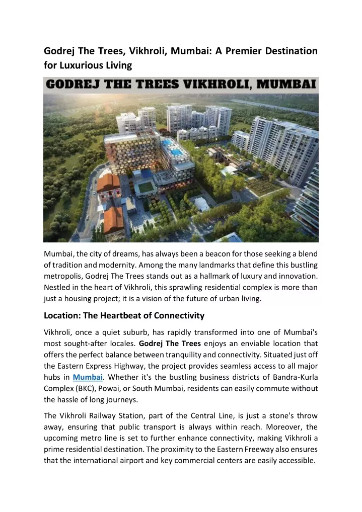 PPT - Godrej The Trees Vikhroli Mumbai - Apartments for Sale PowerPoint ...