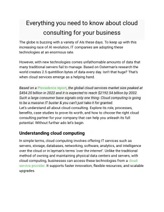 Everything you need to know about cloud consulting for your business