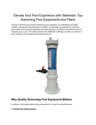 Powerful Currents: High-Performance Swimming Pool Pumps