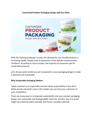 Customized Product Packaging Design with Eco Vibes - BrightPixel