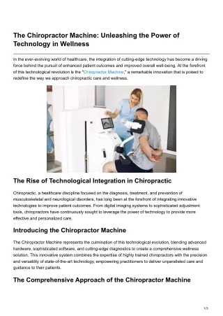 the chiropractor machine unleashing the power