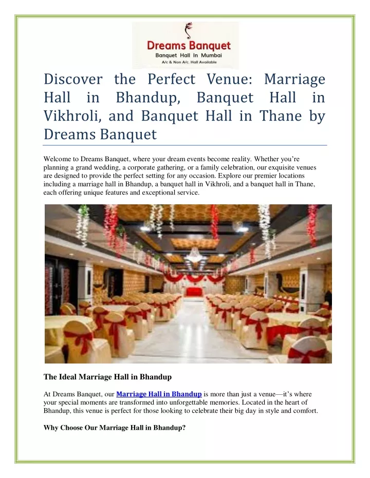 discover the perfect venue marriage hall