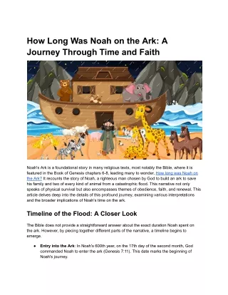 How Long Was Noah on the Ark_ A Journey Through Time and Faith