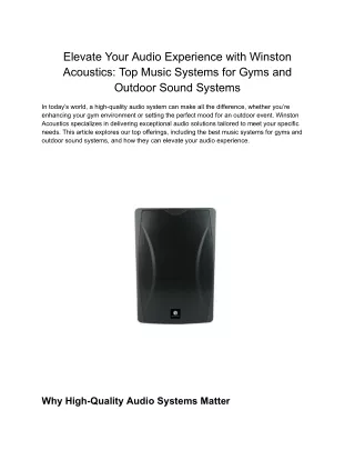High-Performance Professional Speakers for Every Venue