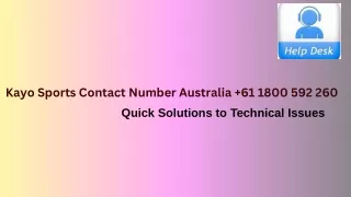 Kayo Sports Contact Number Australia  61 1800 592 260