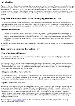 Just How to Recognize Unsafe Vegetation and Prevent Potential Accidents