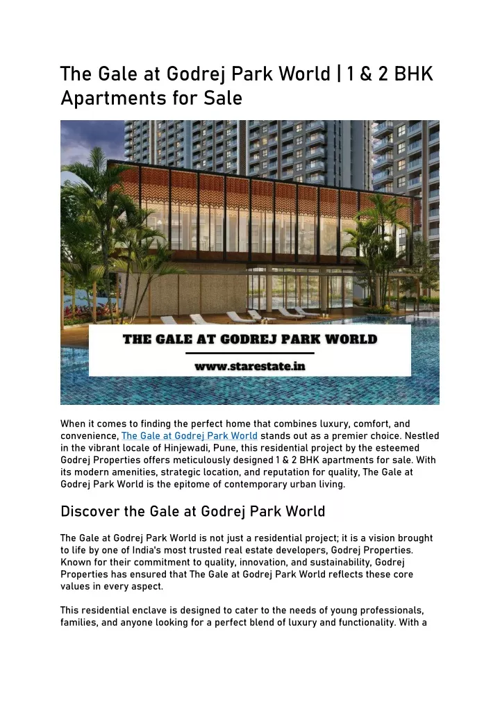 the gale at godrej park world 1 2 bhk apartments