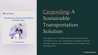 Carpooling-A-Sustainable-Transportation-Solution