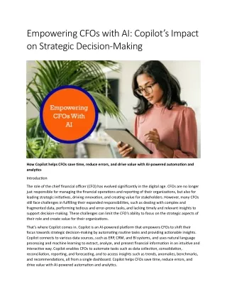 empowering cfos with ai copilot s impact