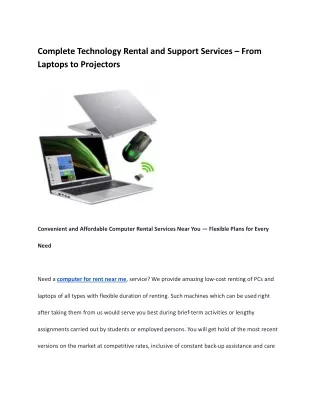 complete technology rental and support services