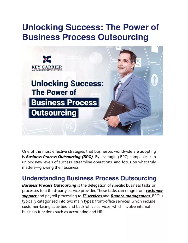 unlocking success the power of business process outsourcing