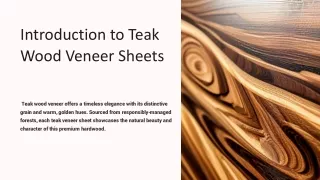 introduction to teak wood veneer sheets