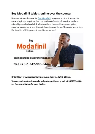 Buy Modafinil tablets online over the counter