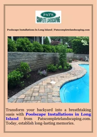 Poolscape Installations In Long Island  Patscompletelandscaping.com
